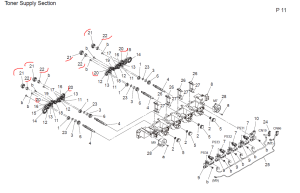 Zestaw zębatek MINOLTA c227 c287 do Toner Hopper 3 sztuki