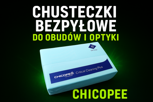 Chusteczki bezpyłowe do obudów i optyki CHICOPEE