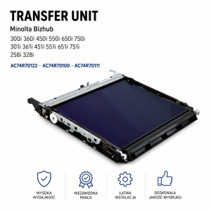 TRANSFER UNIT Minolta Bizhub 300i ­360i 450i 550i 650i 750i 301i 361i 451i 551i 651i 751i 258i 328i AC74R70122 ­AC74R70100 ­AC74R70111