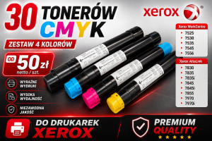 Toner Xerox CMYK (30 szt) 7525 7530 7535 7545 7556 7830 7835 7835i 7845 7845i 7855 7970 7970i 